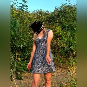 XXS mini blue and white floral dress